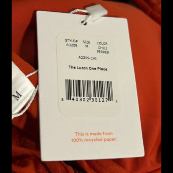 Andie Swim The Luzon Halter Eco Nylon One Piece Swimsuit Chili Pepper Size M NWT One Pieces